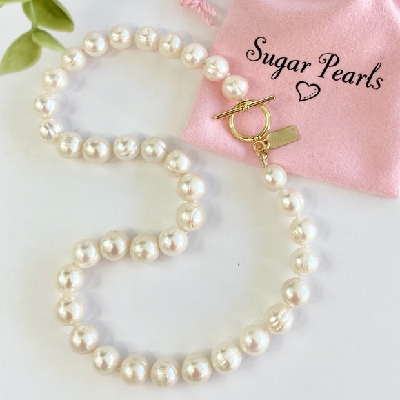 Sugar Pearls Jewelry - Freshwater Pearl Necklace with14K Toggle